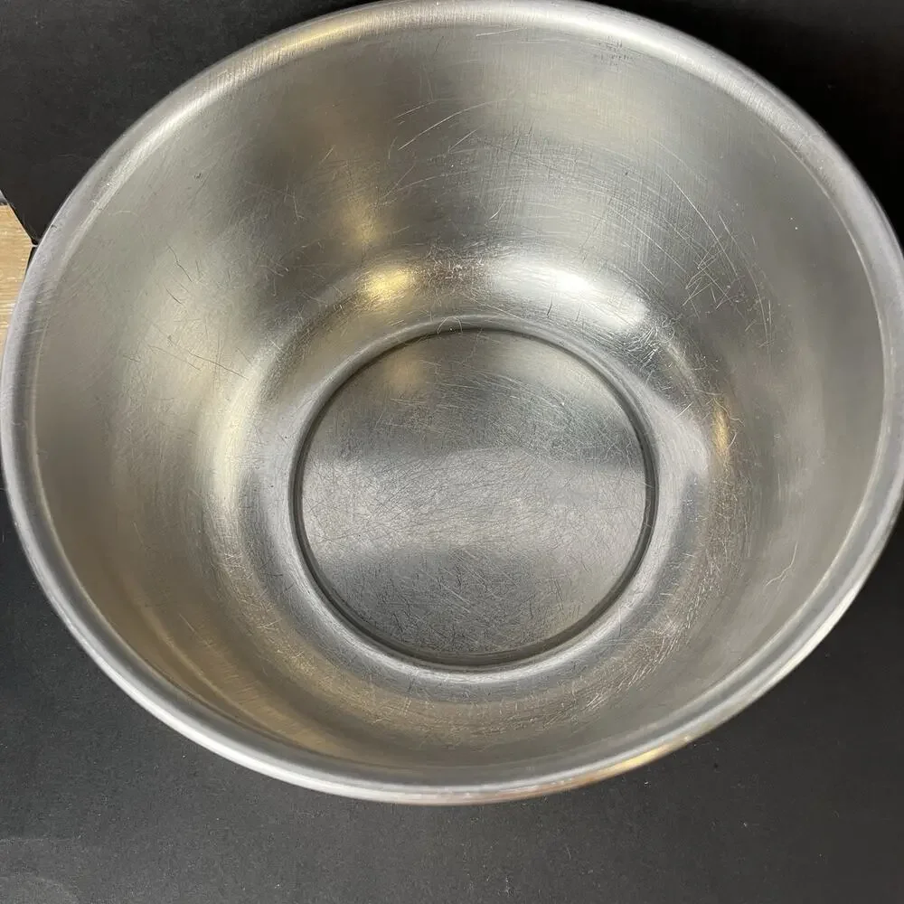 Vintage Nicro 9” Stainless 3qt Mixing Bowl M92 Rolled Lip Chicago USA Heavy Duty